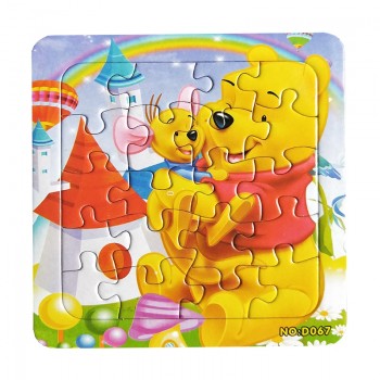Puzzles Digital Paper Famous Cartoon Winnie Educational Toy for Children 9/12/16PCS Puzzle Game Free Shipping Kid Toys