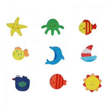 12pcs/lot Colorful Wooden Animal Cartoon Fridge Stickers Kids Toys Refrigerator Magnet for Children Baby Education Toy 40% off
