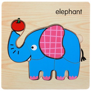 FoPcc Baby 3D Puzzle Jigsaw Wooden Toys Cartoon Animals Puzzles Child Educational Toy for Children  Toys Puzzle