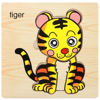 FoPcc Baby 3D Puzzle Jigsaw Wooden Toys Cartoon Animals Puzzles Child Educational Toy for Children  Toys Puzzle
