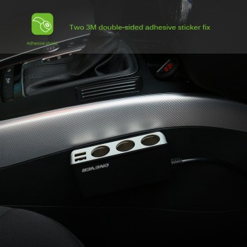 4 USB Port 3 Way power adapter Car Cigarette Lighter Socket Splitter DC 12~24V Cigarette Lighter Socket Black for iPhone Samsung