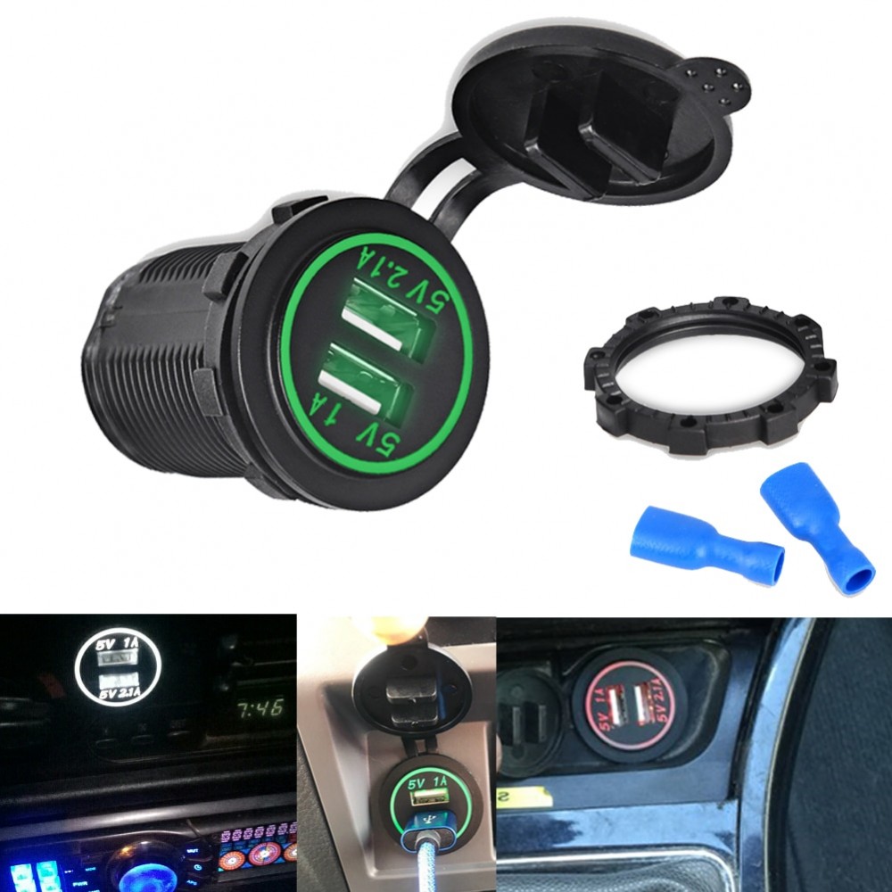 5V 3.1A USB Car Lighter Adapter Plug Cigarette USB Charger Socket Splitter Power Adapter 2V-24V For Iphone Xiaomi Samsung