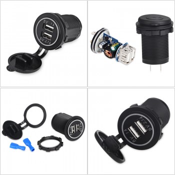 5V 3.1A USB Car Lighter Adapter Plug Cigarette USB Charger Socket Splitter Power Adapter 2V-24V For Iphone Xiaomi Samsung