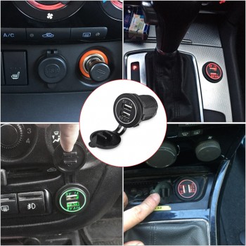 5V 3.1A USB Car Lighter Adapter Plug Cigarette USB Charger Socket Splitter Power Adapter 2V-24V For Iphone Xiaomi Samsung