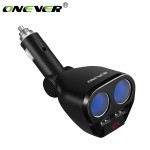 Onever 5V/3.4 A 120W Car Cigarette Lighter Socket Splitter Hub Power Adapter with Dual USB Charger Car Kits DVR GPS MP3 12V-24V