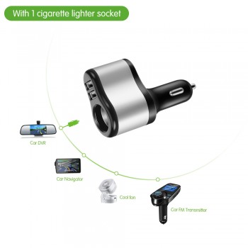 Onever Dual USB Electronic Cigarette Lighter Car Lighter Charger Socket Splitter Adapter 3.1A Charger for iPhone Phone 12V-24V