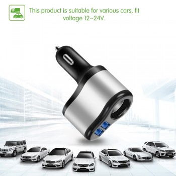 Onever Dual USB Electronic Cigarette Lighter Car Lighter Charger Socket Splitter Adapter 3.1A Charger for iPhone Phone 12V-24V