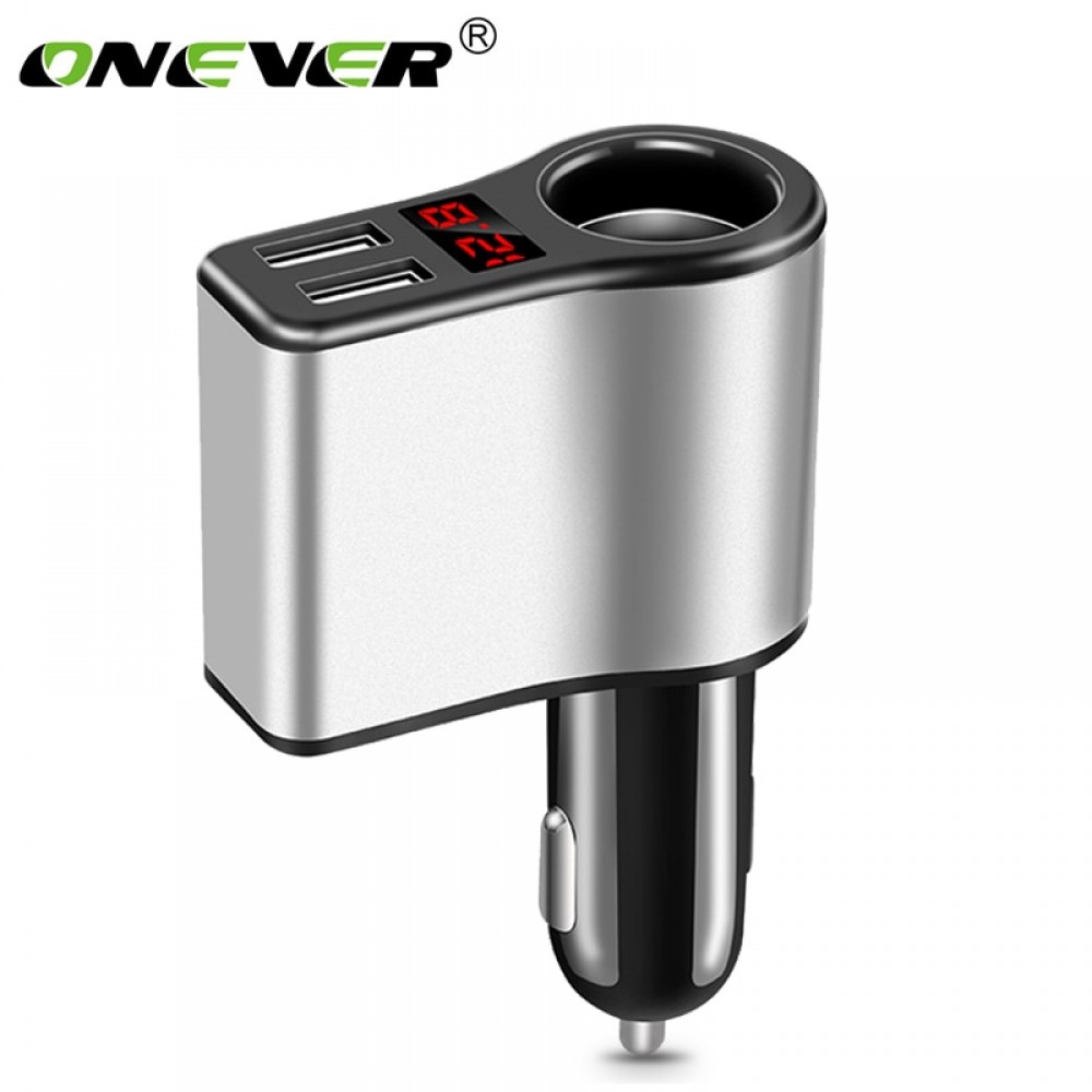 Dual USB Car Cigarette Lighter Socket Splitter Plug 5V 3.1A Car Charger Adapter Voltage Monitor Power Adapter for Smart Phone