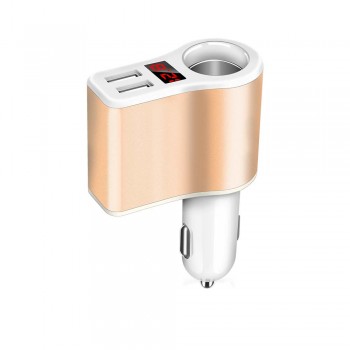 Dual USB Car Cigarette Lighter Socket Splitter Plug 5V 3.1A Car Charger Adapter Voltage Monitor Power Adapter for Smart Phone