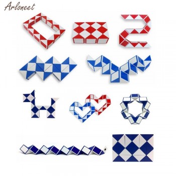 Random color Cool 24 segments of the magic snake Fidge cube Variety Popular Twist Transformable Kids Puzzle Birthday Gift Toy