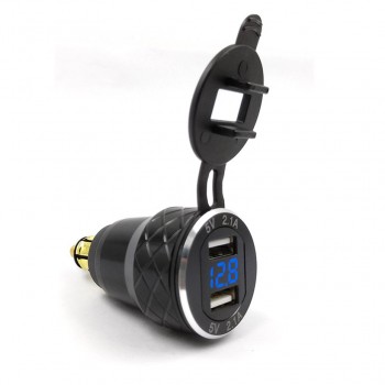 4.2A Metal Dual USB car charger power Adapter Voltage Display Motorcycle Charger For BMW F800GS F650GS F700GS R1200GS Moto Plug