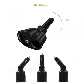Onever Car Charger Dual USB Low Power Intelligent Chip Rotatable Adjustment for Automobile Data Recorder for iPhone X 8 Plus