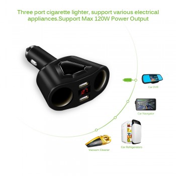 Onever Car Charger Dual USB Low Power Intelligent Chip Rotatable Adjustment for Automobile Data Recorder for iPhone X 8 Plus