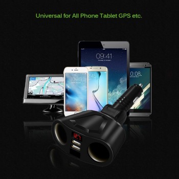 Onever Car Charger Dual USB Low Power Intelligent Chip Rotatable Adjustment for Automobile Data Recorder for iPhone X 8 Plus