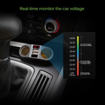 Onever Car Charger Dual USB Low Power Intelligent Chip Rotatable Adjustment for Automobile Data Recorder for iPhone X 8 Plus