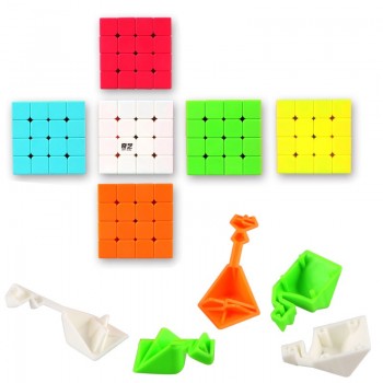 QiYi 4x4x4 Magic Cube Stickerless Professional Competition Speed Cube Educational Puzzle anti-stress Neo Cube Toys for Children