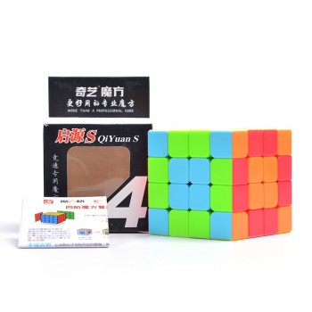 QiYi 4x4x4 Magic Cube Stickerless Professional Competition Speed Cube Educational Puzzle anti-stress Neo Cube Toys for Children