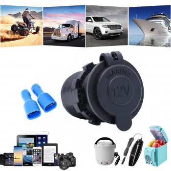 Cigarette Lighter Socket Waterproof LED Indicator 12V Power Outlet for Car Marine Boat Motorcycle Rv Truck ATV