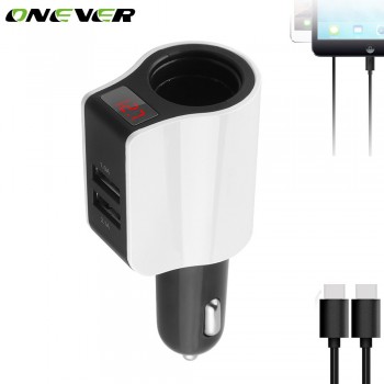 Onever Car Cigarette Lighter Socket Dual USB Car Quick Charger 2 Port Power Adapter for iPhone iPad 2.1A Charging Mobile Phone