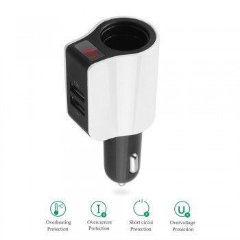 Onever Car Cigarette Lighter Socket Dual USB Car Quick Charger 2 Port Power Adapter for iPhone iPad 2.1A Charging Mobile Phone
