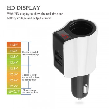 Onever Car Cigarette Lighter Socket Dual USB Car Quick Charger 2 Port Power Adapter for iPhone iPad 2.1A Charging Mobile Phone
