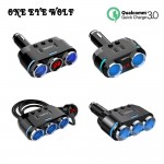 Car Fast Charger With 2 USB Interface With 3 Power Adapter Divider LED Display Voltage Current For iPhone 8 XS XR Samsung S8 GPS