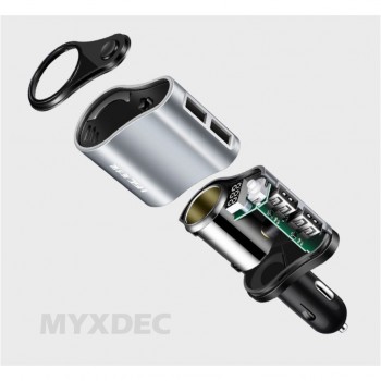 HSC 100W Car Charger Double USB Port Dual Adapter 2 USB 3.1A Car a Cigar With Battery Voltage LED Disolay and Independent Switch