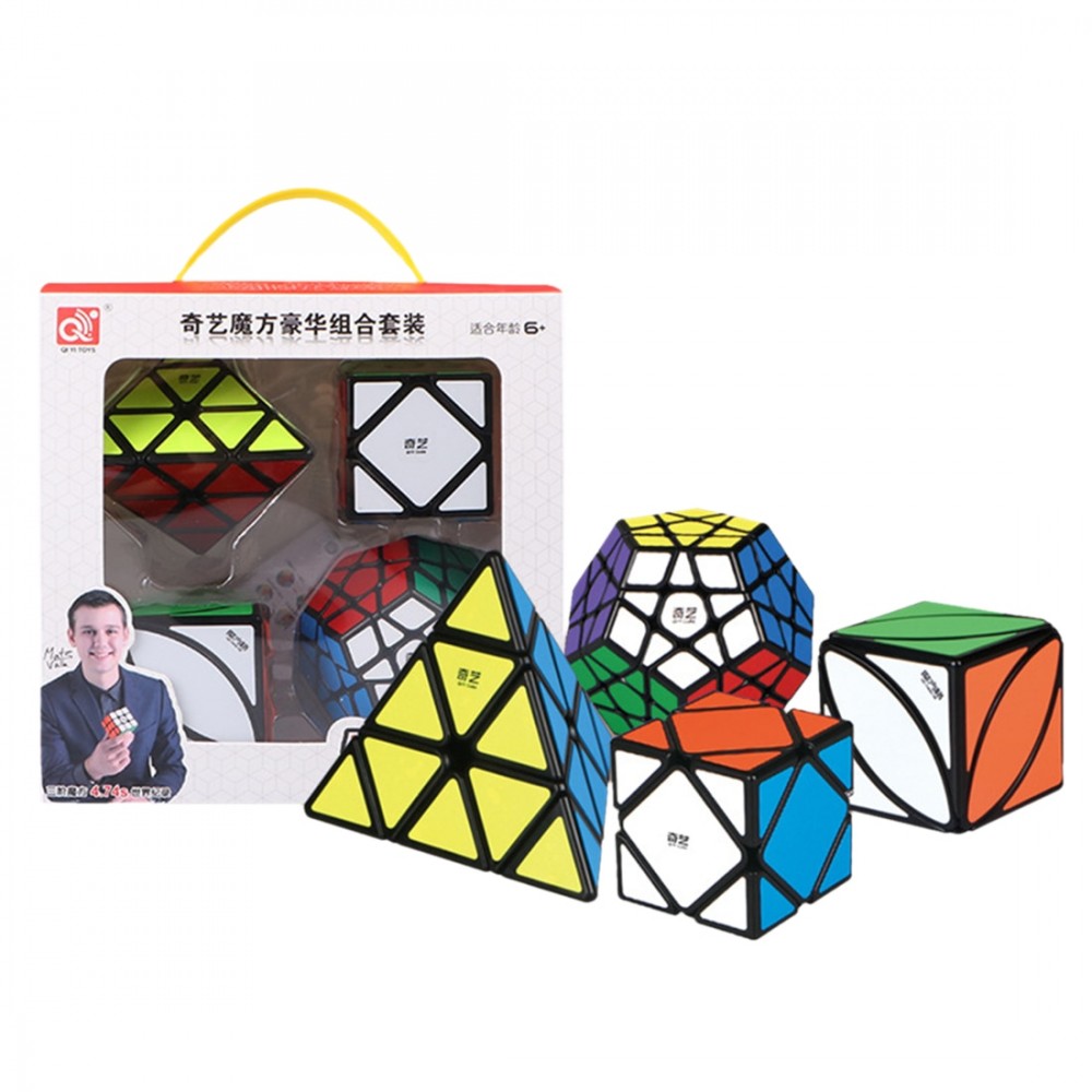 QIYI 12-sides Skew Lvy Cube Magic Speed Cube Puzzle Set Black Professional Cubo Magico Toys for Children Kids With Gift Box