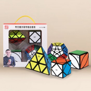 QIYI 12-sides Skew Lvy Cube Magic Speed Cube Puzzle Set Black Professional Cubo Magico Toys for Children Kids With Gift Box