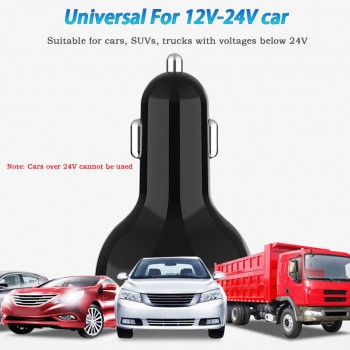 Car Dual USB Cigarette Lighter Type C QC 3.0 Charger 5V LED Display Adapter Splitter Auto Charge Socket Electronic Accessories
