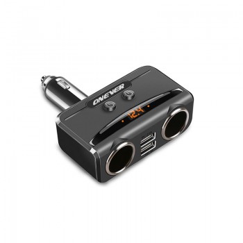 Onever 1 to 2 Cigarette Lighter Coupler Splitter Socket with Dual USB 3.1A Car Charger Adapter with Support fast charger Lighter