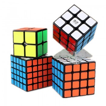 Qiyi Magic Cube Box Set Professional Gift Set Childrens Four Piece Rubiks Cube Toys for kids