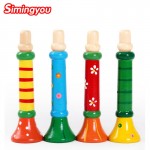 Simingyou 1pcs Colorful Wooden Toys Trumpet Buglet Hooter Bugle Musical Toys For Kids Instruments Toy Random C20 DropShipping