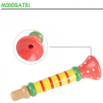 Simingyou 1pcs Colorful Wooden Toys Trumpet Buglet Hooter Bugle Musical Toys For Kids Instruments Toy Random C20 DropShipping
