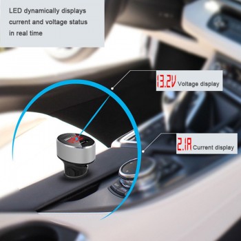 5V 2.4A Dual Port USB Car Charger LED Display Cigarette Lighter Charging Adapter For Xiaomi Huawei Samsung iPhone 8 Plus XS XR