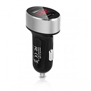 5V 2.4A Dual Port USB Car Charger LED Display Cigarette Lighter Charging Adapter For Xiaomi Huawei Samsung iPhone 8 Plus XS XR