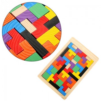 3D Wooden Puzzles Jigsaw Board Toys Tangram Brain Teaser Children Puzzle Toys Tetris Game Educational Baby Toys Wood Gifts