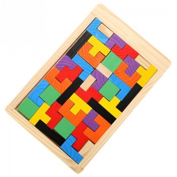 3D Wooden Puzzles Jigsaw Board Toys Tangram Brain Teaser Children Puzzle Toys Tetris Game Educational Baby Toys Wood Gifts