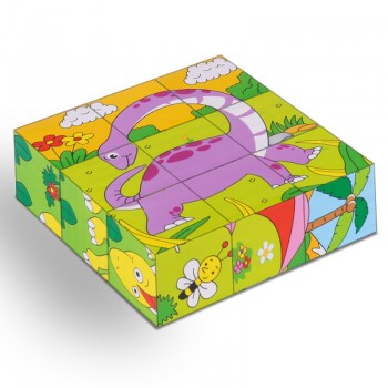 High Grade Six-face Picture Wooden Jigsaw 3D Puzzle Toys Childrens Early Educational Toy Cube Jigsaw Puzzle Baby Kids Gifts