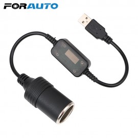 Car Cigarette Lighter Socket Converter Adapter Wired Controller Auto Interior Accessories Plug Connector Adapter USB 5V To 12V
