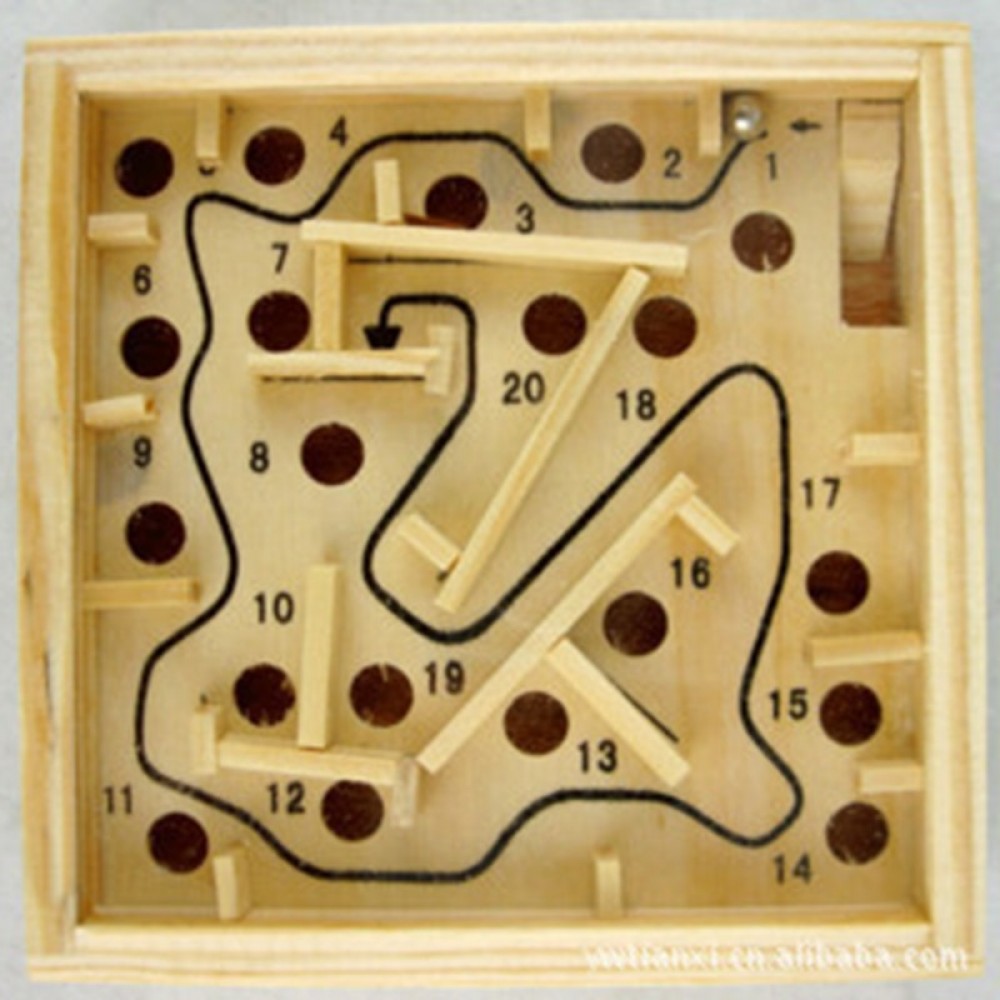 Mini Wooden Labyrinth Board Game Ball In Maze Puzzle Handcrafted Toys 11.5*2.5cm Children Educational Toys antistress Toy