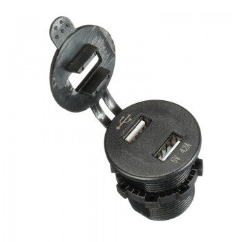 LED 5V 4.2A Dual USB Car Charger Lighter Socket Heat Resistance Plastic Car Cigarette Lighter Voltmeter 12/24V 5 Colors