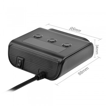 AOSHIKE 3 Way Car Cigarette Lighter Adapter 12V-24V Socket Splitter Plug LED 4 USB Charger Adapter 2.4A 100W For Phone MP3 DVR