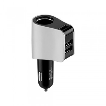 Onever 12V/24V Auto Sockets Car Cigarette Lighter Adapter Lighter Splitter Lighter 5V 3.1A Output Power 3 USB Car Charger