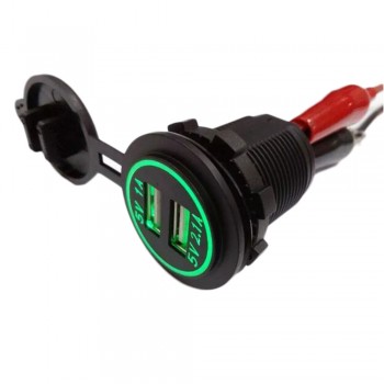 2V-24V Waterproof Dual USB Universal Car Charger Car LED Digital Display Charging Socket Car Charging 3.1A safe charging