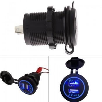 2V-24V Waterproof Dual USB Universal Car Charger Car LED Digital Display Charging Socket Car Charging 3.1A safe charging