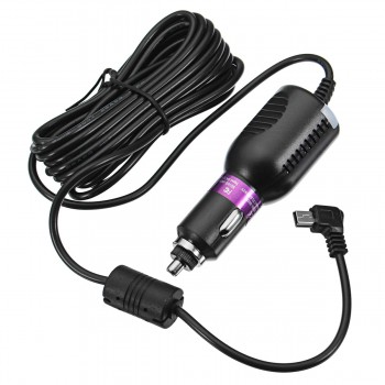 KROAK DC12-40V 1.5A MINI USB Interface Car DVR Charger Adapter Cable With Magnet Anti-Interference 3.5M For GPS Navigation