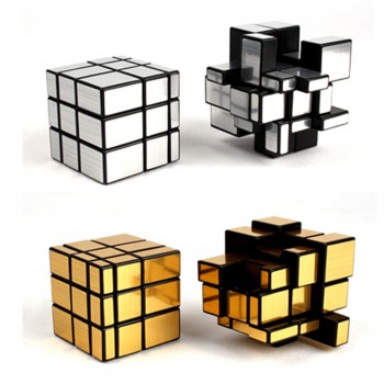 Magic Cube NEW 3x3x3 Compact and portable Mirror Blocks Silver Shiny Puzzle Brain Teaser IQ Kid Funny