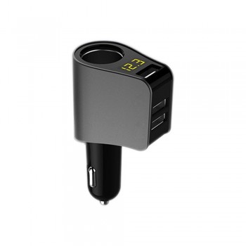 Cigarette lighter Socket Car Charger Adapter with Volmeter Support Smart Fast Charge DC 12-24V 3.1A 3-USB  HY10