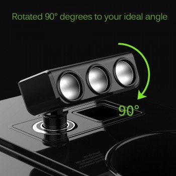 Onever 3 Way 100W Cigarette Lighter Socket Splitter 12V-24V Power Adapter Max 5V 3.1A 2 USB Car Charger with Voltmeter LCD